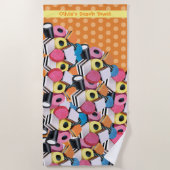 ビーチタオルリコリスキャンディーは全ての種類ですオレンジ ビーチタオル (正面)