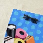 ビーチタオルリコリスキャンディーは全ての種類ですブルーポルカ2 ビーチタオル (インサイチュ)