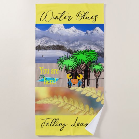 ビーチタオル冬の夏秋ここにいる！ ビーチタオル (正面)