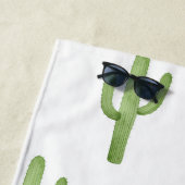 ビーチタオル水色サボテン ビーチタオル (インサイチュ)