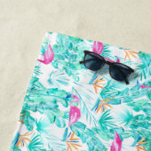 ビーチタオル熱帯フラミンゴ及び極楽鳥 ビーチタオル (インサイチュ)