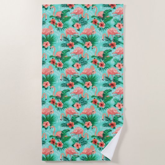 ビーチタオル熱帯フラミンゴ ビーチタオル (正面)