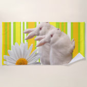 ビーチタオル白デイジー ビーチタオル (正面)