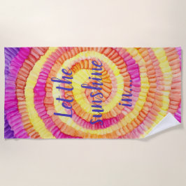 ビーチタオル風車黄色、ピンク、オレンジ ビーチタオル