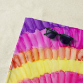 ビーチタオル風車黄色、ピンク、オレンジ ビーチタオル (インサイチュ)