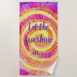 ビーチタオル風車黄色、ピンク、オレンジ ビーチタオル