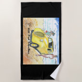 ビーチタオル1937 Fiat Topolisino （黒野上） ビーチタオル (正面)