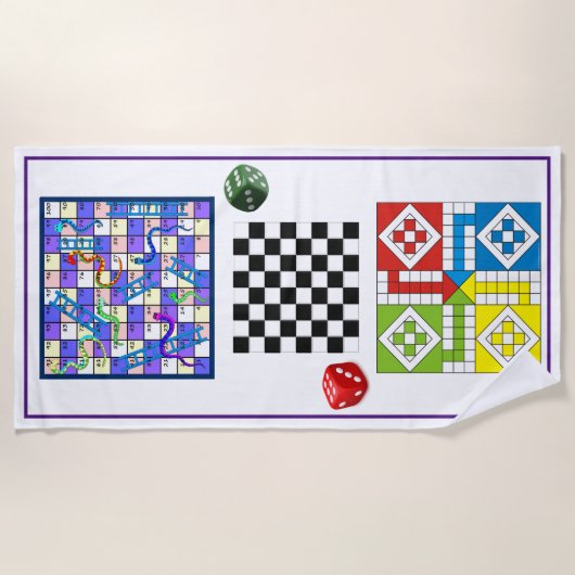 ビーチタオル – おもしろいイン・ザ・サンド – Boardgames (正面)