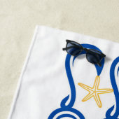 ビーチタオル。キャッチ。ウミガメの波 ビーチタオル (インサイチュ)