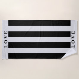 ビーチタオル – グレー&ホワイト