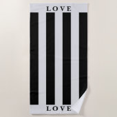 ビーチタオル – グレー&ホワイト (正面)