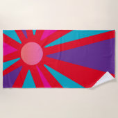 ビーチタオル – サンシャインレッドピンクオレンジイエロー (正面)