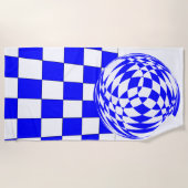 ビーチタオル – チェッカー盤とボールの錯覚 (正面)