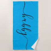 ビーチタオル – ハビーライトブルー (正面)