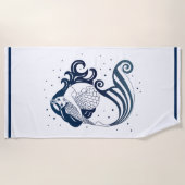 ビーチタオル – 人魚 (正面)