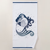 ビーチタオル – 人魚 (正面)