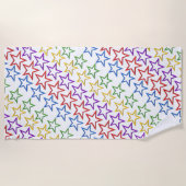 ビーチタオル – 列色の星 (正面)