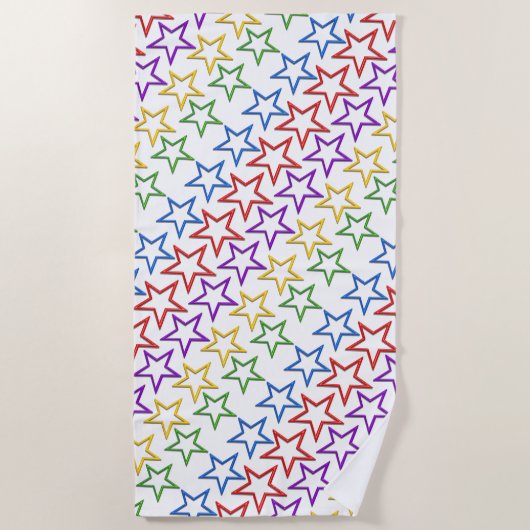 ビーチタオル – 列色の星 (正面)