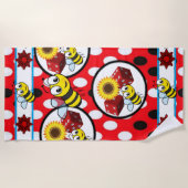 ビーチタオル(昆虫)マルハナバチ ビーチタオル (正面)