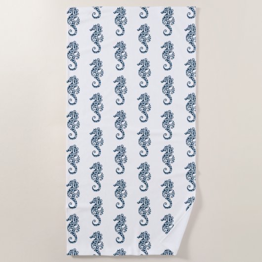 ビーチタオル – 海馬 (正面)