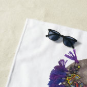 ビーチタオル – 紫色の魚の家族 (インサイチュ)