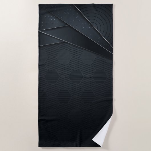 ビーチタオル – 黒美しい (正面)