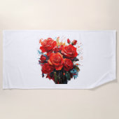 ビーチタオル – The Red Roses Artwork (正面)