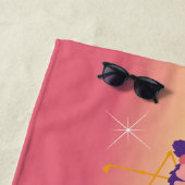 ビーチタオルFlamingoサンセット、名前の追加 ビーチタオル (インサイチュ)