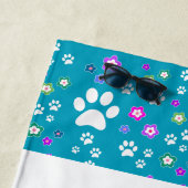 ビーチタパーソナライズされたオル、Paw Printデザイン ビーチタオル (インサイチュ)