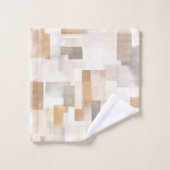 ビーチタンニュートラルジオメリックスクエア バスタオルセット (ウォッシュタオル)