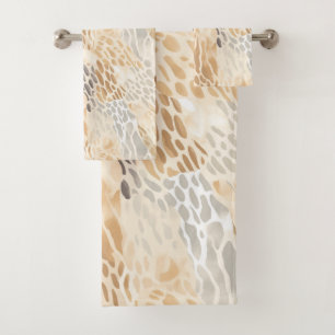 ビーチタンニュートラルストーンパターン バスタオルセット