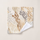 ビーチタンニュートラルストーンパターン バスタオルセット (ウォッシュタオル)