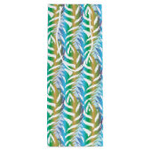 ビーチターコイズおもしろい羽毛パターン。 ワインギフトバッグ (裏面)