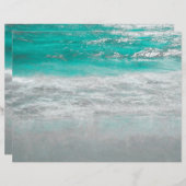 ビーチターコイズ沿岸海波熱帯アート (正面/裏面)