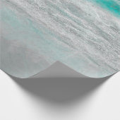 ビーチターコイズ海波熱帯沿岸美術 ラッピングペーパー (角)