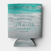 ビーチターコイズ熱帯沿岸海波 缶クーラー (正面)