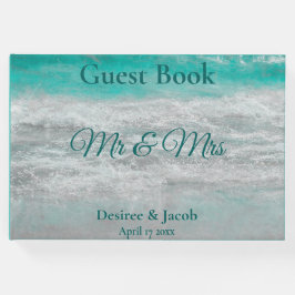 ビーチターコイズ熱帯海結婚波 ゲストブック
