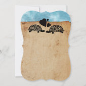 ビーチタートルお洒落結婚式招待状 招待状 (裏面)