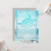 ビーチタートルウォーターカラーアート カード (正面/裏面インサイチュ)