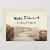 ビーチダネスハッピーリタイアメントパーティの招待状 招待状 (正面/裏面)