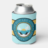 ビーチチェアとサンセットロゴ 缶クーラー (缶正面)