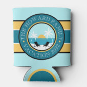 ビーチチェアとサンセットロゴ 缶クーラー (裏面)