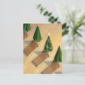 ビーチチェアのクリスマスの郵便はがき シーズンポストカード (スタンド正面)