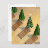 ビーチチェアのクリスマスの郵便はがき シーズンポストカード (正面/裏面)