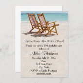 ビーチチェアのバースデーパーティ招待状 招待状 (正面/裏面)