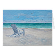 ビーチチェアの絵が描かれたカード、元気が出るギフト