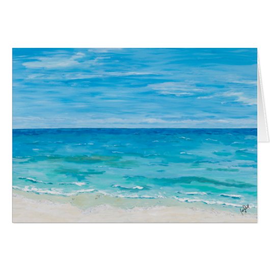 ビーチチェアの絵、気分が良くなるカード (正面横)