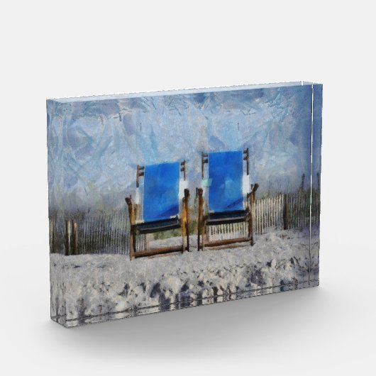 ビーチチェアアクリルブロック フォトブロック (左)