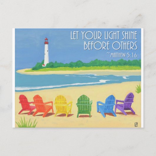 ビーチチェアアンドライトハ感動的ウス ポストカード (正面)