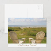 ビーチチェアオンガルベストンアイランドポストカード ポストカード (正面/裏面)